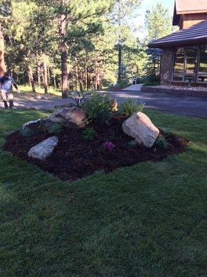 Beautiful Flower bed we put together.