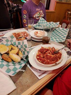 Second plate of the 'All you can eat ' pasta.