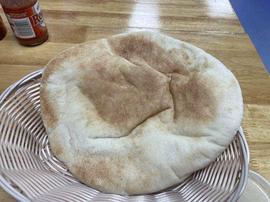 One of the two pita breads, so good, so fluffy, so big!