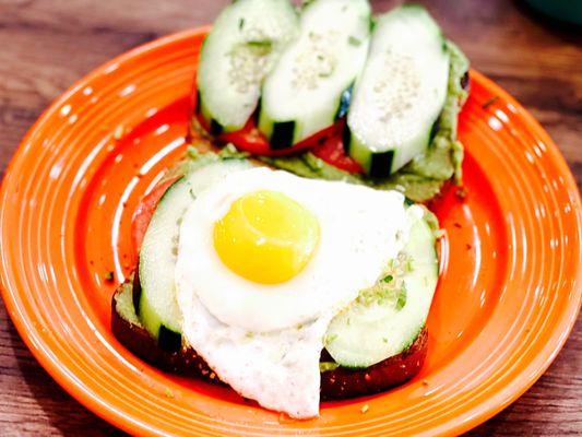 Avocado toast on wheat toast