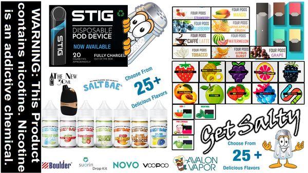 Salt Nic Liquids, Devices and PODS. HUUUUGE SELECTION