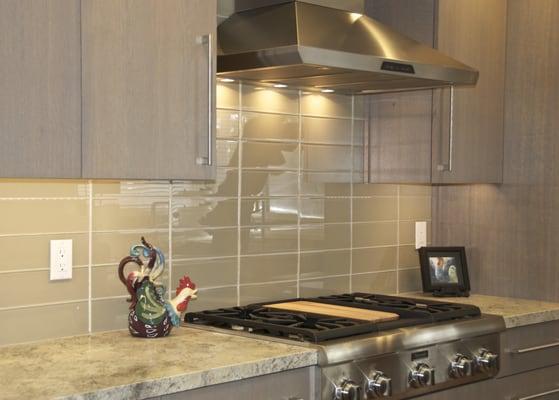 Glass tile from Berkeley Design Center 
 Kitchen design created and executed by Berkeley Design Center