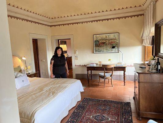 Our hotel suite in Tuscany