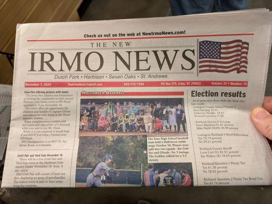 The New Irmo News, Irmo SC