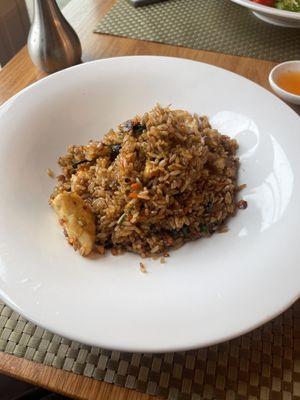 Thai basil fried rice with chicken. Very good!