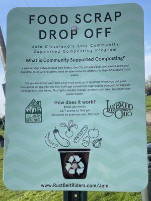 Sign near compost drop off