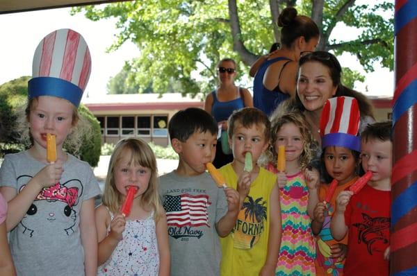 Popsicle time with Ms. Barbara