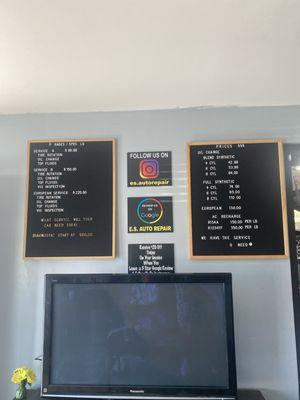 Menu board