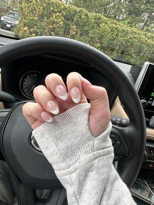 gel almond french tips