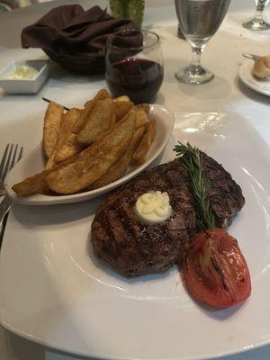 Ribeye and steak fries