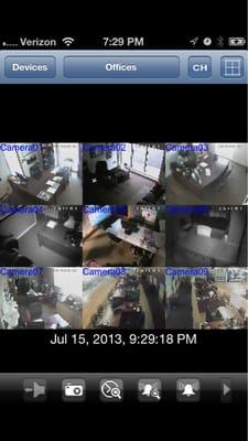 Streaming 9 cameras at once on an iPhone.