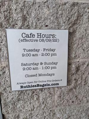 New hours