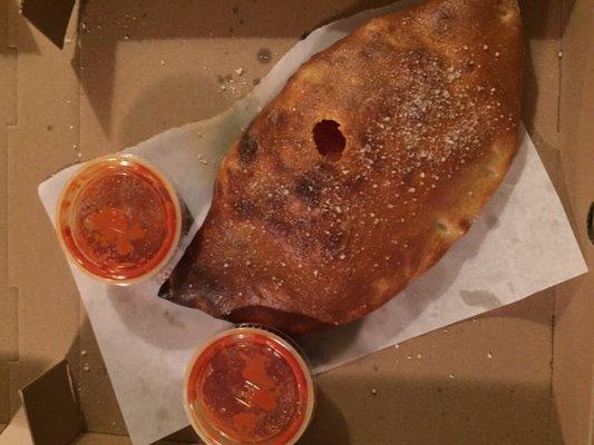 Pepperoni Calzone with sauce