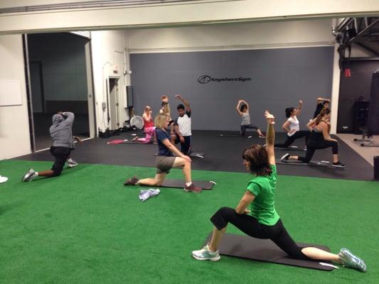 Time to stretch at 7pm Boot Camp