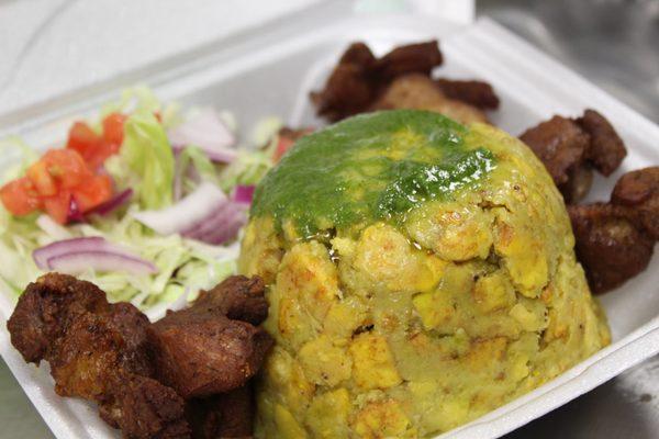 Carne frita con mofongo !