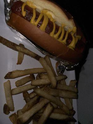 The hot dog was good.. like 9 out of 10. Good flavor and not skimpy, the fries were average but a little sheisty on the serving amount