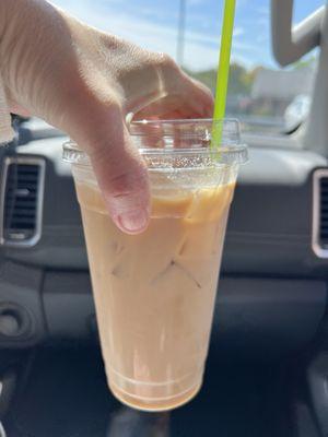 Iced sugar free caramel latte.