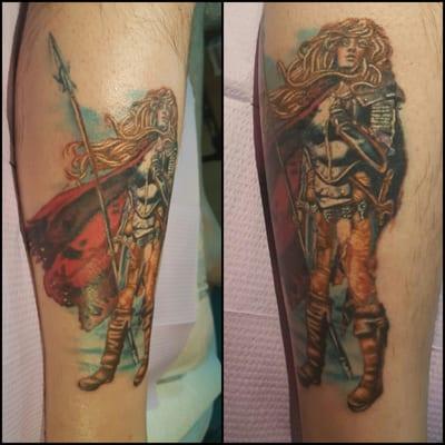 Fantasy Art reproduced on Skin. Realistic style  by Mags