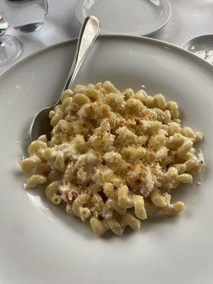 Origins lobster Mac and cheese is the best bar none. Creamy nutty with a generous amount of lobster.  So damn good