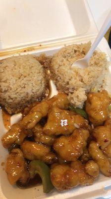 General Tso's Chicken Lunch, def legit. The egg rolls, soup, and wings are legit too. Def a hidden gem.