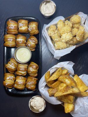 Pretzel bites Truffle tots  Jo-Jo fries