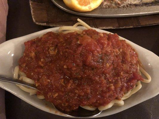 Linguine with meatball