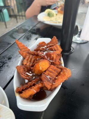 Bourbon Glazed Sweet Fries. These we a dessert side. So good!