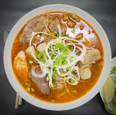 Bún Bò Huế. Special Hue style beef noodle soup.