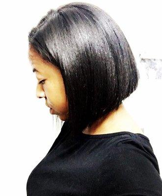 Angled bob cut by Selam