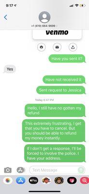 No response or refund