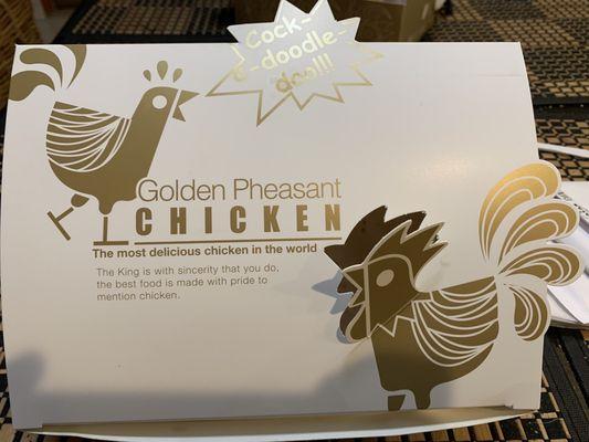 Love their packaging! Allows for air to flow to keep the chicken crispy. Great design.