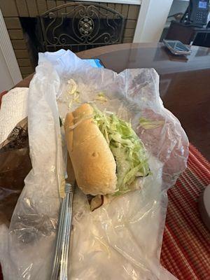 Half of a Turkey sub