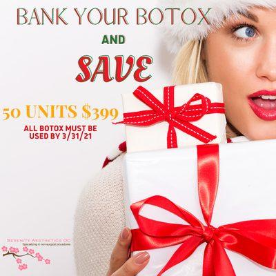 50 Units Botox for $399