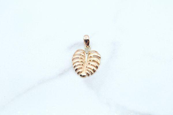 14K Monstera leaf charm