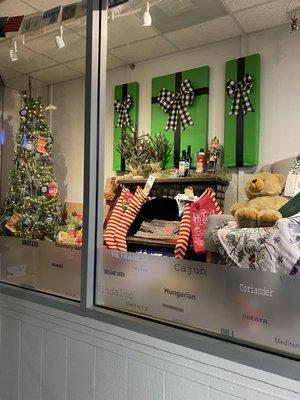 Moburts front window display for Christmas - super cute!