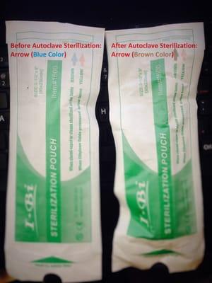 Before vs After Autoclave Sterilization (Back of Pouch)