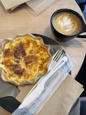 quiche lorraine & flat white