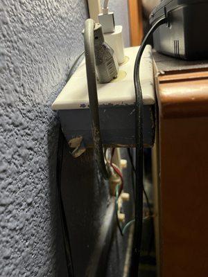 Electrical box pulled out of wall