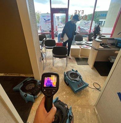 San Diego water damage restoration. Thermal imaging upon inspection.