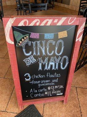 Cinco de Mayo special today!!