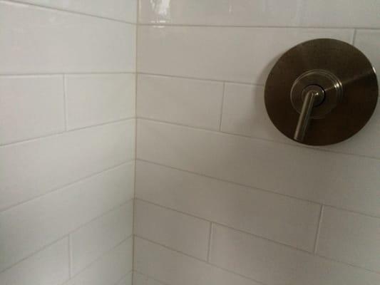 Bathroom elongated subway tiles