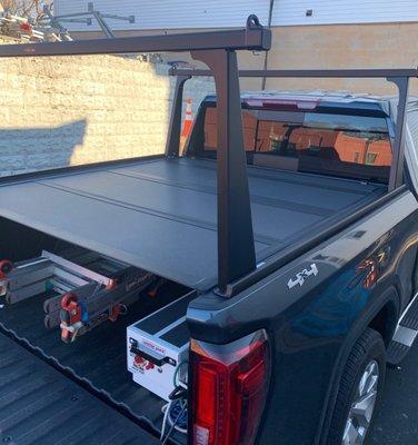 BacFlip MX4 Tonneau Cover and Adarac ladder rack in Black