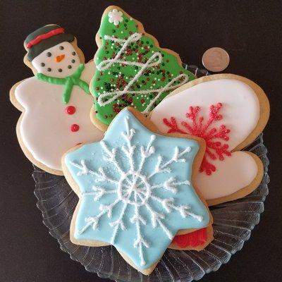 The decorated sugar cookies look and taste good!