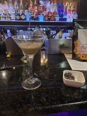 Carmel macchiato martini Dark chocolate popcorn Bourbon cheddar popcorn