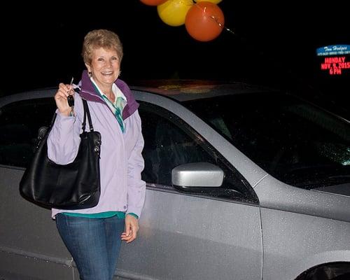 Winner of our 25th anniversary car giveaway.