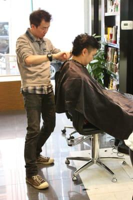 Jacky working on a male client