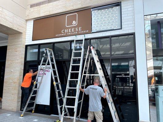 Installing Channel Letter Signage by Blackfire Signs