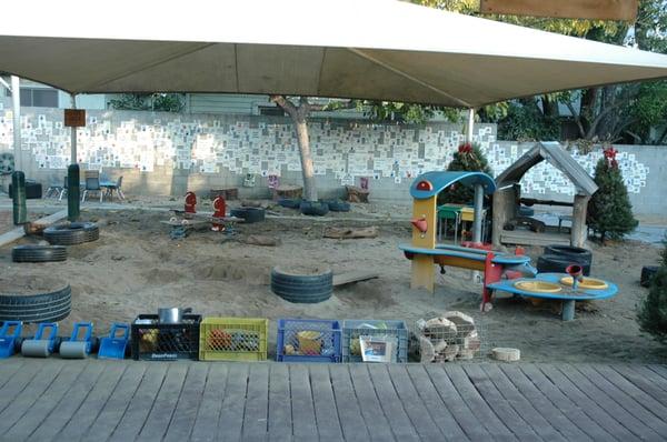 Check out our enormous sandbox...complete with trucks, shovels, sandcastle molds, and buckets. Is there anything better??