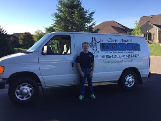 Chris with the Amdahl van