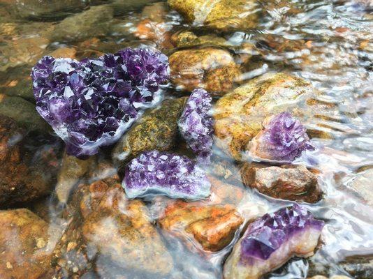 Thank you to sales associate Emmy for helping me purchase this beautiful Amethyst (top left)!